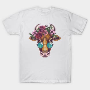 Cow Flower Head T-Shirt